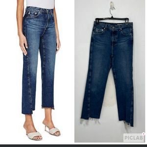 AG Alexxis High Rise Twisted Ankle Straight Jeans in Mentor